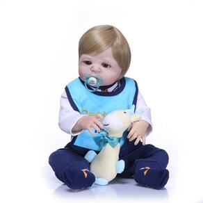 Bebe Reborn Menino 100% Silicone 57 Cm - Biel