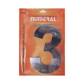 Número Residencial 3 Numeral Em ACM Cromado