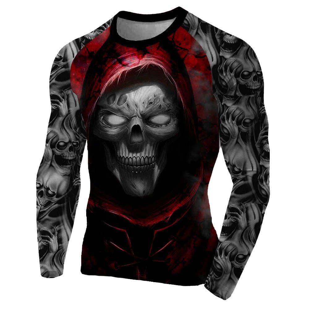 Rash Guard Skull Red Masculina Atlética