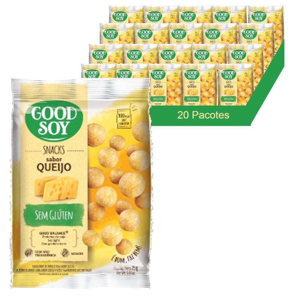 Snacks De Soja Goodsoy Sabor Queijo 25G 20 Pacotes