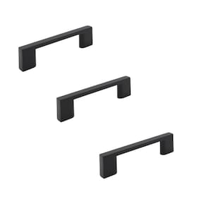 Kit 3 Puxador Preto Fosco Il 950 Italy Line Metal 64Mm