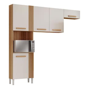 Cozinha Compacta Com 05 Portas Juma Cor Atacama Off White Aramóveis