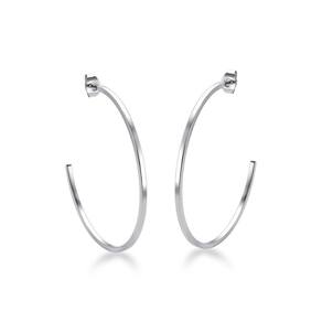 Brinco de Argola Fina Média De Tarraxa Aço Inox Hipoalérgico