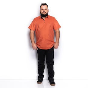 Camisa Social Plus Size Lisa Masculina Manga Curta Casual