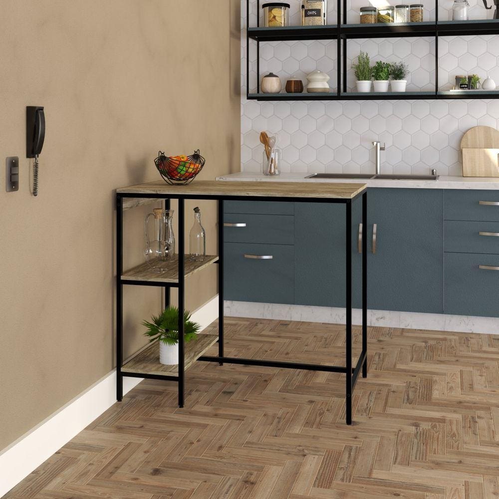 Mesa Bistrô 100x60cm Active Yescasa Carvalho/Preto