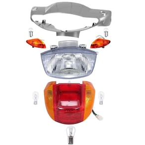 Carenagem Farol, Bloco, Pisca, Lâmpada Biz 100 Prata 02 Á 04