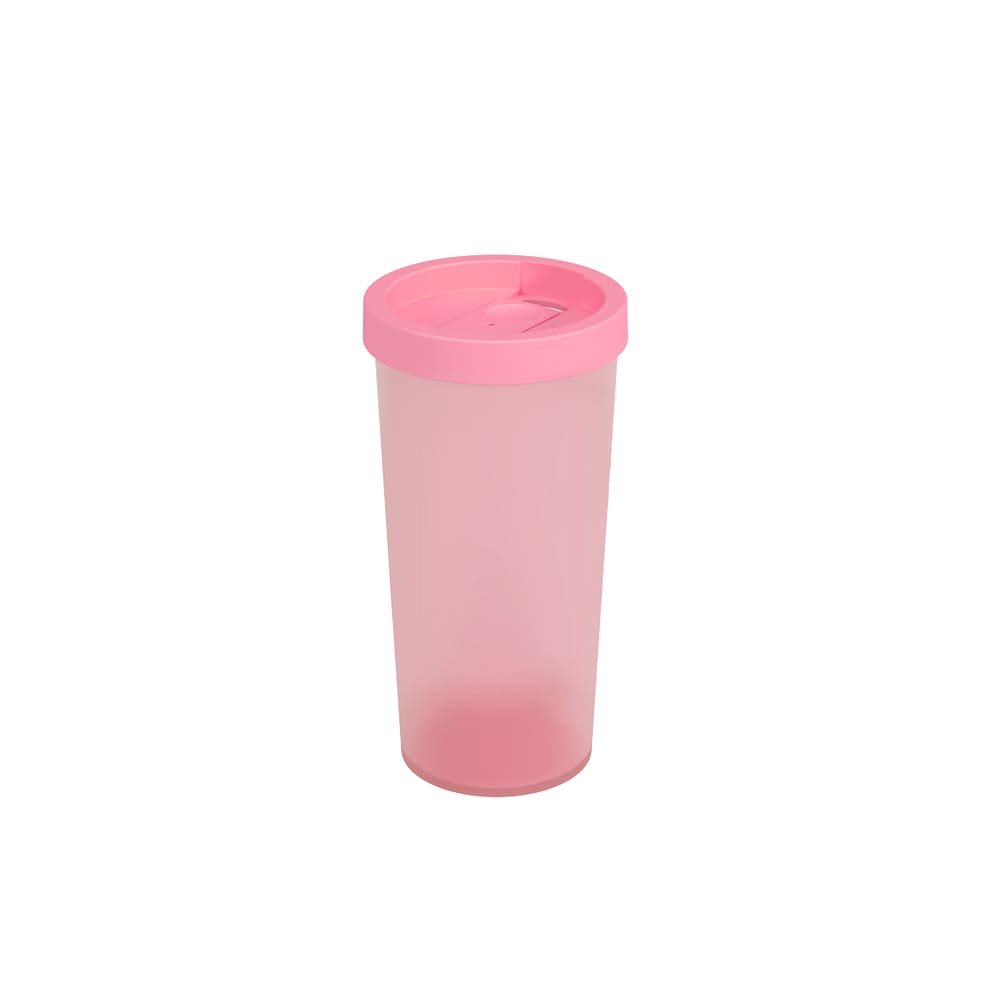 Copo Com Tampa Coza Nutri 500 ml Rosa