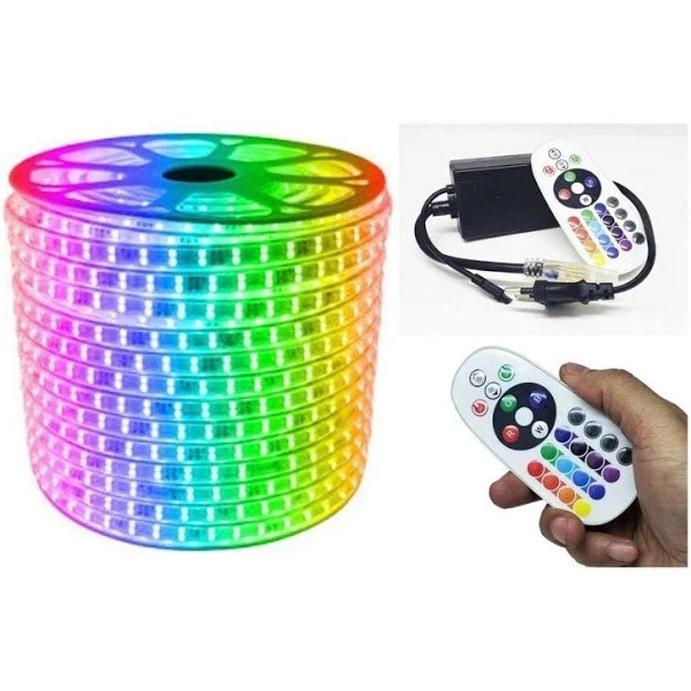 Fita Led 5050 Rgb 15 Metros Ip65 Com 1controle + Fonte110v EXCLUSIVO