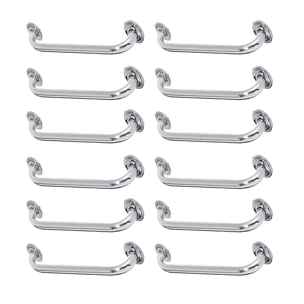 Alça Apoio Banheiro Kit 12 uni Inox 50cm Idoso Cadeirante Acessibilidade Deficiente Segurança Banheiro Corredor