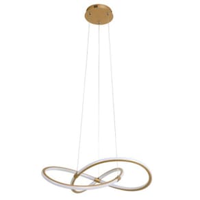 Pendente Moderno Dourado 60cm Led 40W 4000K Bivolt