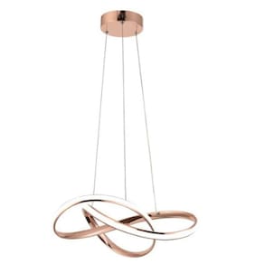 Pendente Moderno Rose Gold 50cm Led 45W Bivolt