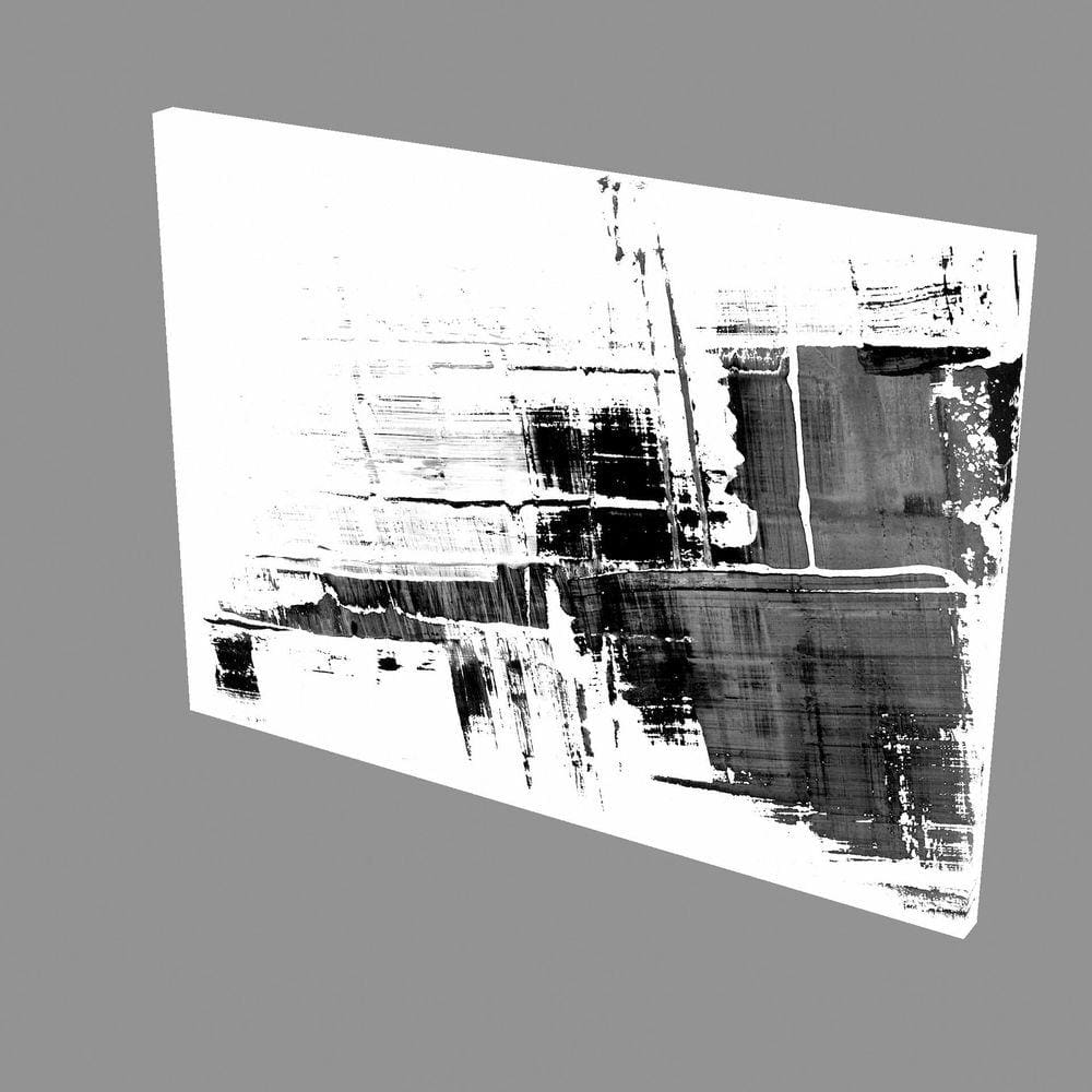 Quadro Grande em Tela Borda Infinita Abstrato Preto Branco 2