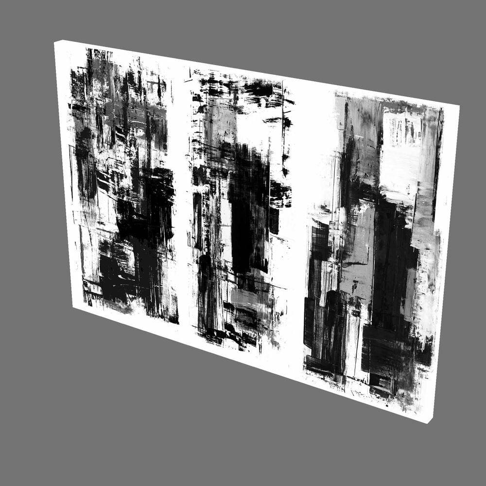 Quadro Decorativo Tela Borda Infinita Abstrato Preto Branco