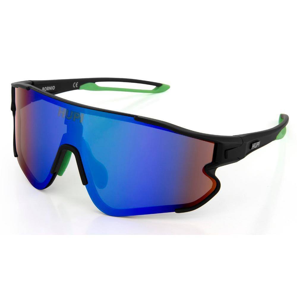 Óculos de Sol HUPI Bornio Preto/verde - Lente Verde Espelhado