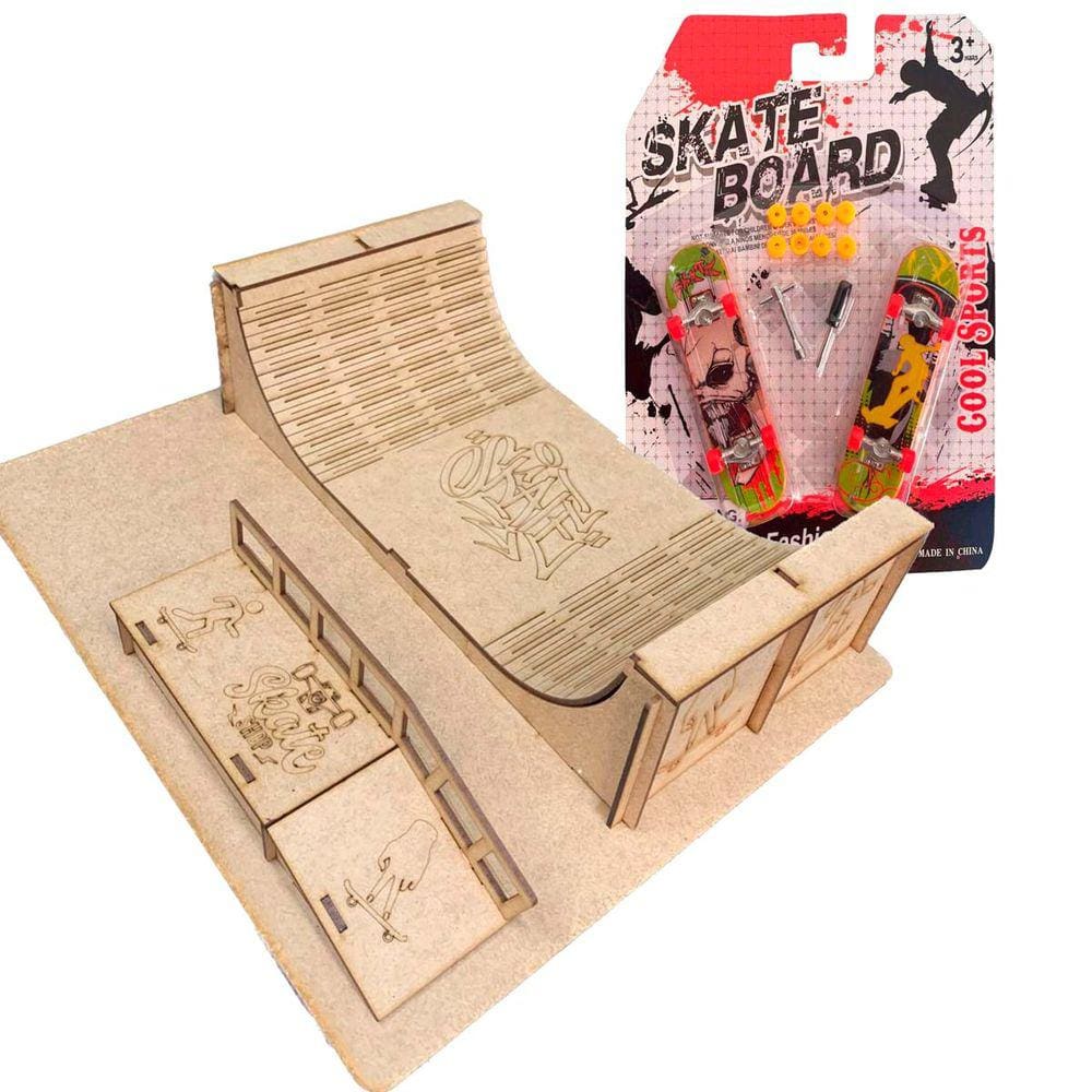 Pista Rampa Skate Dedo Mdf Grande Fingerboard Sk8 Brinquedo