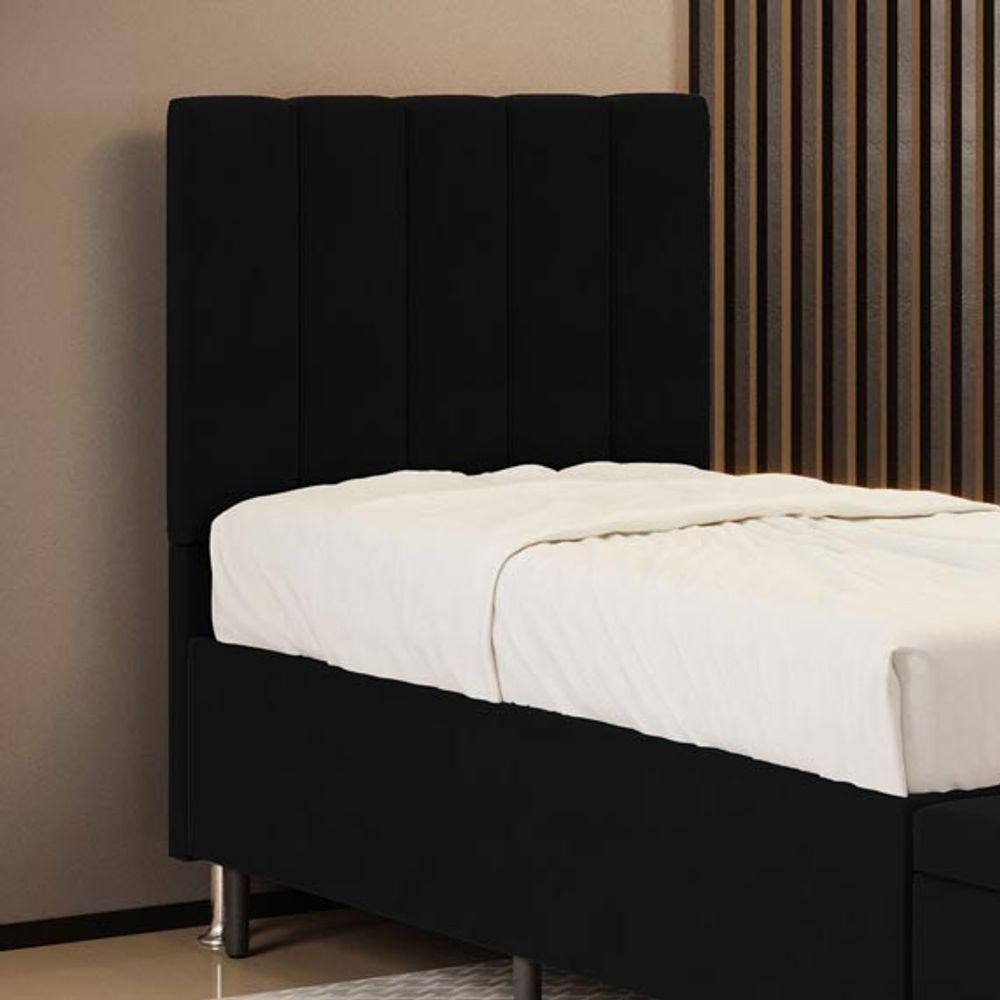 Cabeceira Nashira 90 para Cama de Solteiro Z-005 Sued Preto Aradecor