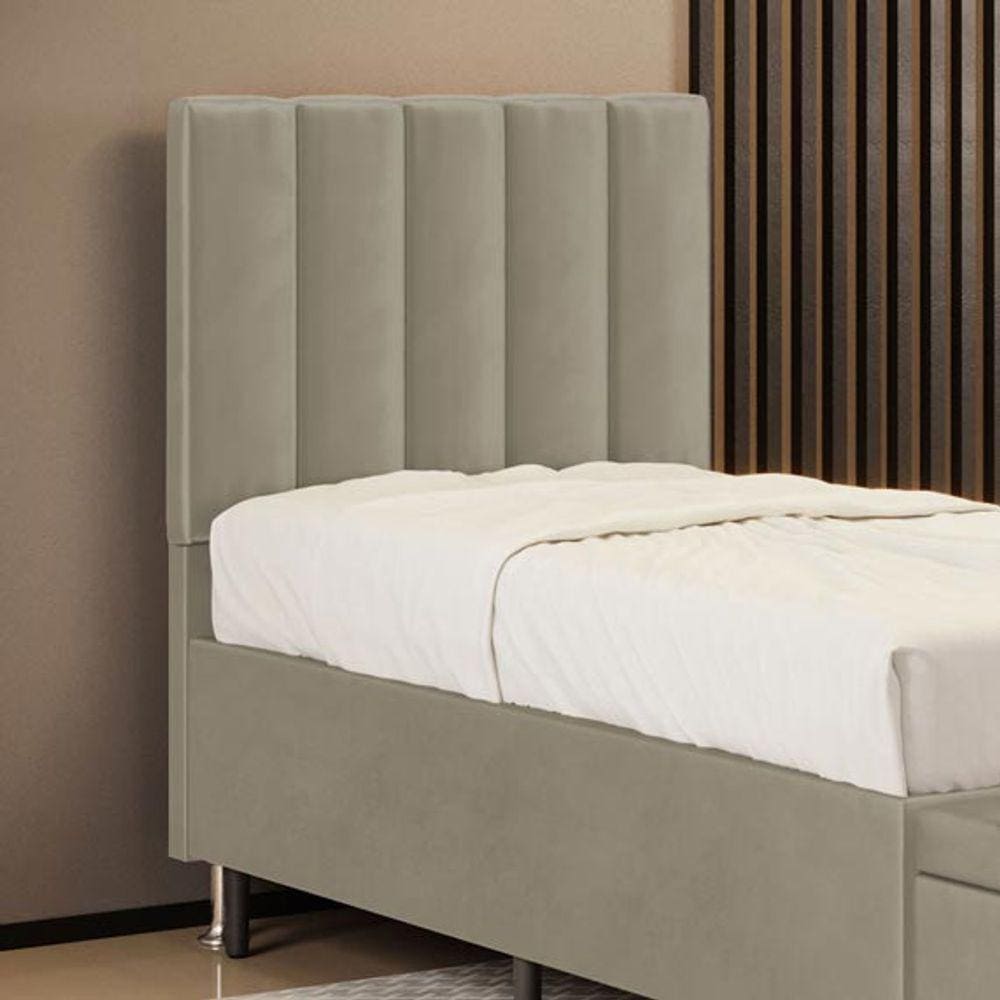 Cabeceira Nashira 90 para Cama de Solteiro N-030 Veludo Bege Aradecor