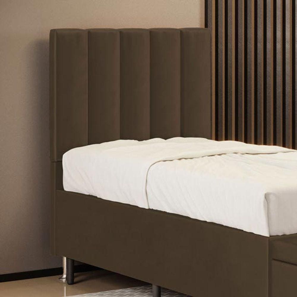 Cabeceira Nashira 90 para Cama de Solteiro N-029 Veludo Capuccino Aradecor