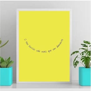 Quadro O Teu Sorriso Vale Mais Que 45X34Cm Vidro Preta