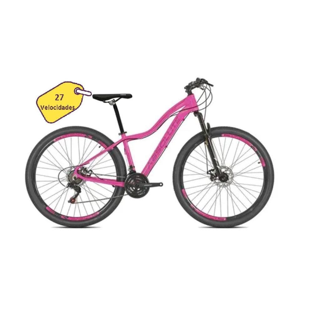 Bicicleta Aro 29 Absolute Hera Alumínio 27v Freio a Disco Mecânico Garfo com Suspensão - Rosa