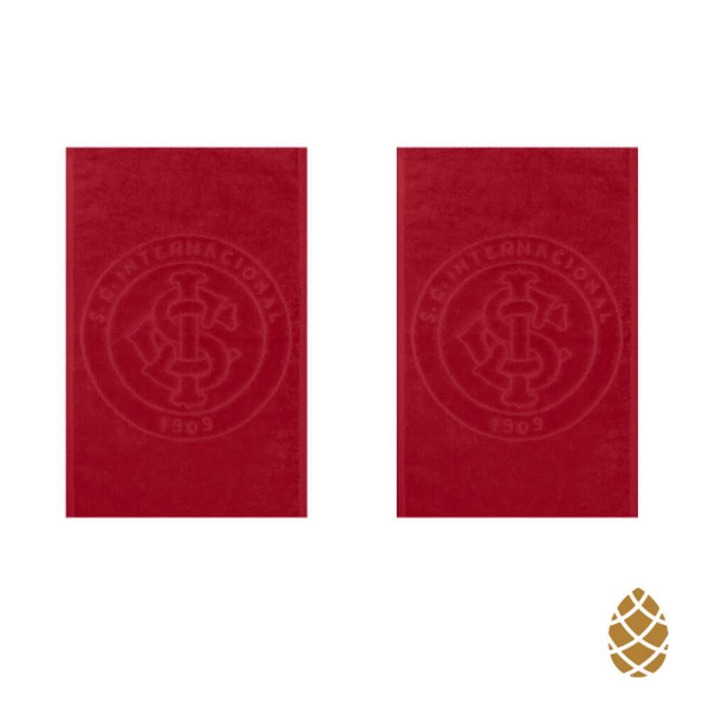 Kit 2 Toalhas de Rosto Jacquard Buettner Inter Vermelho
