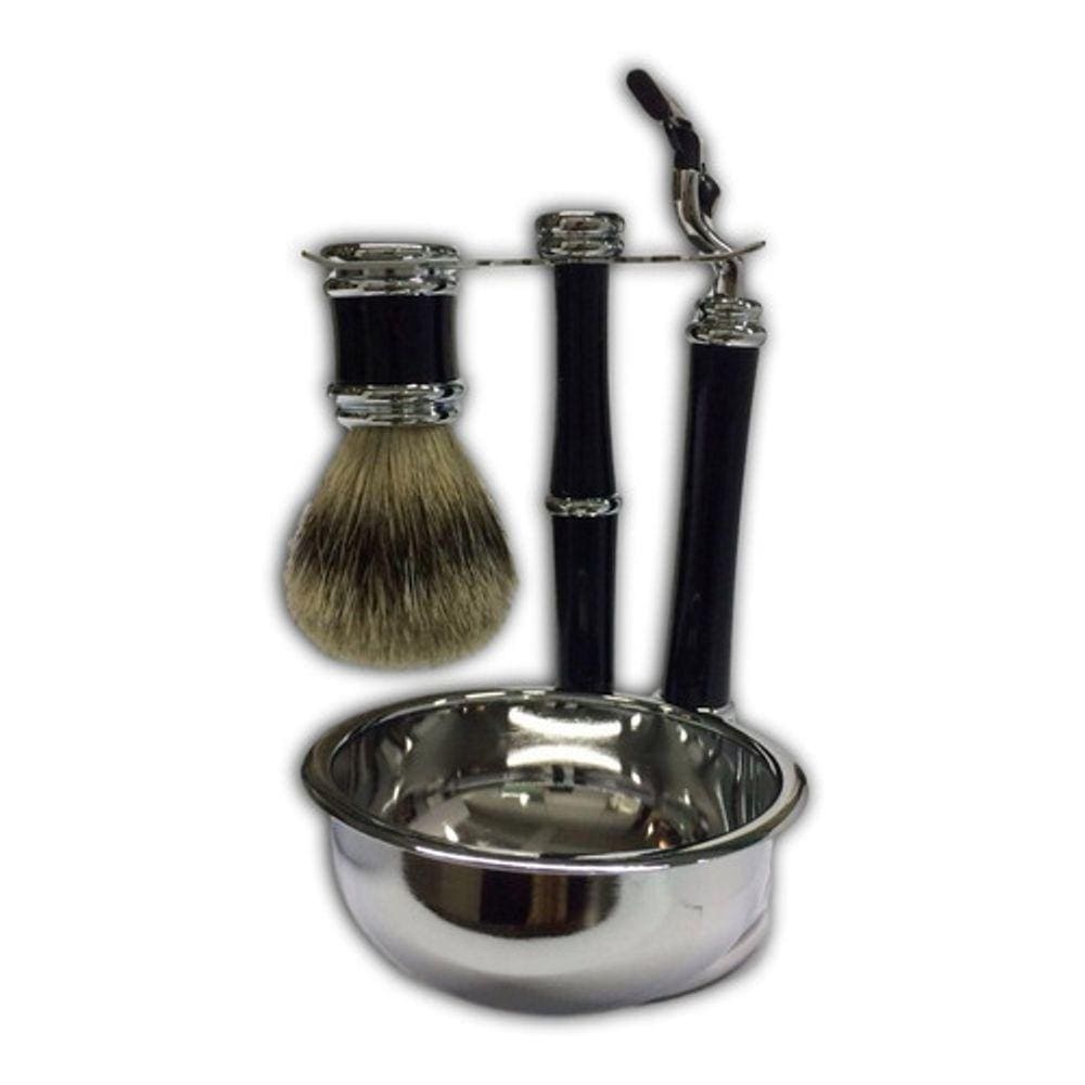 Kit Barba Vintage Retrô Barbearia Metal Pincel Banheiro Tig