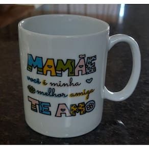 Caneca 300ml Frase Mãe - Porcelana - Decoração 1 lado