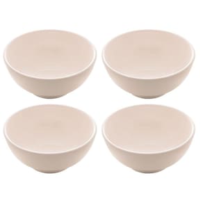 Jogo Tigela Bowl Porcelana Clean Branca 350ml 4 Unidades - Lyor
