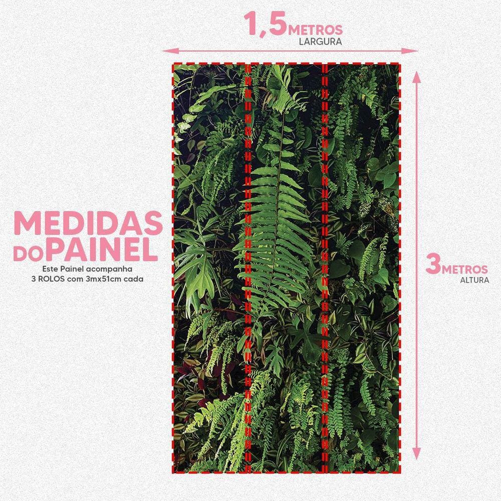 Papel De Parede Painel 3D Folhas Flores Verde Viníl 1,5M