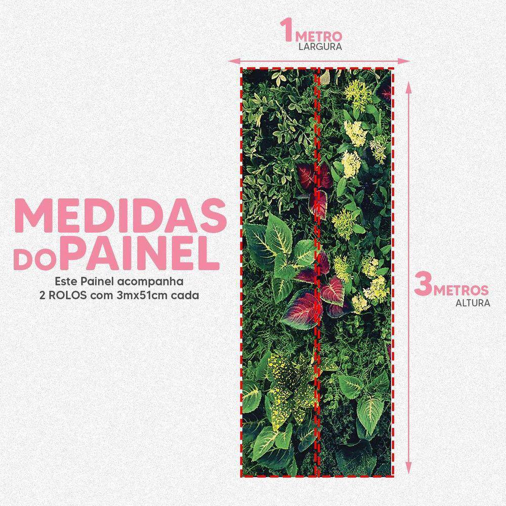 Papel De Parede Painel 3D Folhas Macro Verde Viníl 1M