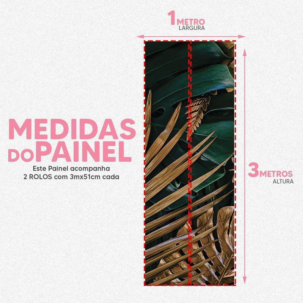 Papel De Parede Painel 3D Folhas Verde E Marrom Viníl 1M