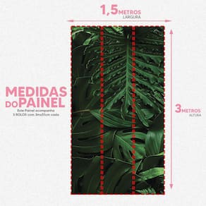 Papel De Parede Painel 3D Folhas Verdes Artificial 1,5M