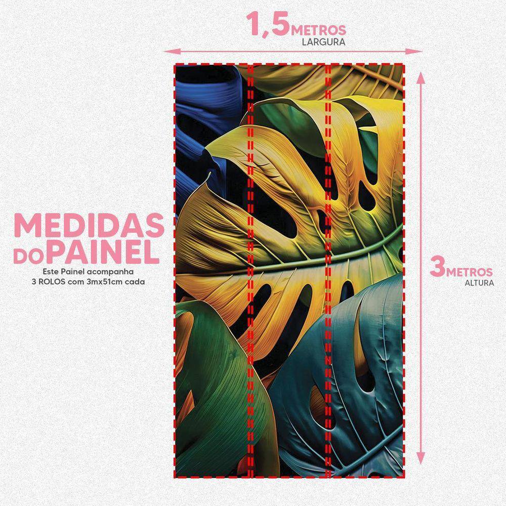 Papel De Parede Painel 3D Costela De Adão Colorido 1,5M