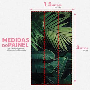 Papel De Parede Painel 3D Folhas Bananeiras Verdes 1,5M