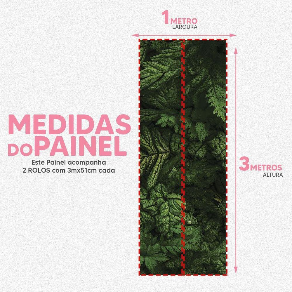 Papel De Parede Painel 3D Folhas Verdes Pinheiro Viníl 1M