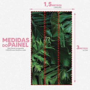Papel De Parede Painel 3D Folhas Costela De Adão 1,5M