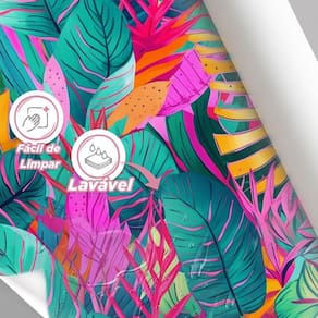 Papel De Parede Painel 3D Folhas Jiboia Colorida Vínil 4M