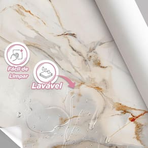 Papel De Parede Painel 3D Mármore Calacata Bege 1M