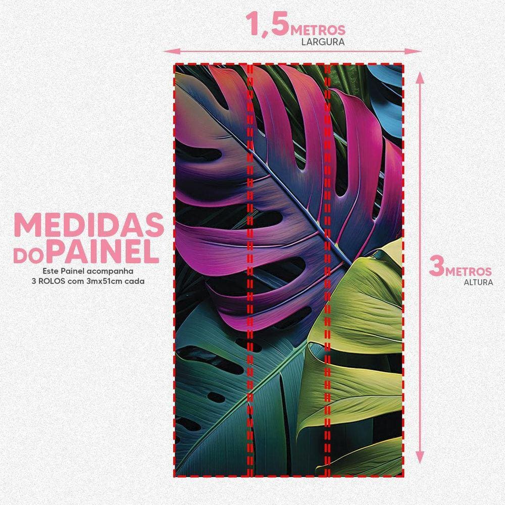 Papel De Parede Painel 3D Costela De Adão Colorida 1,5M