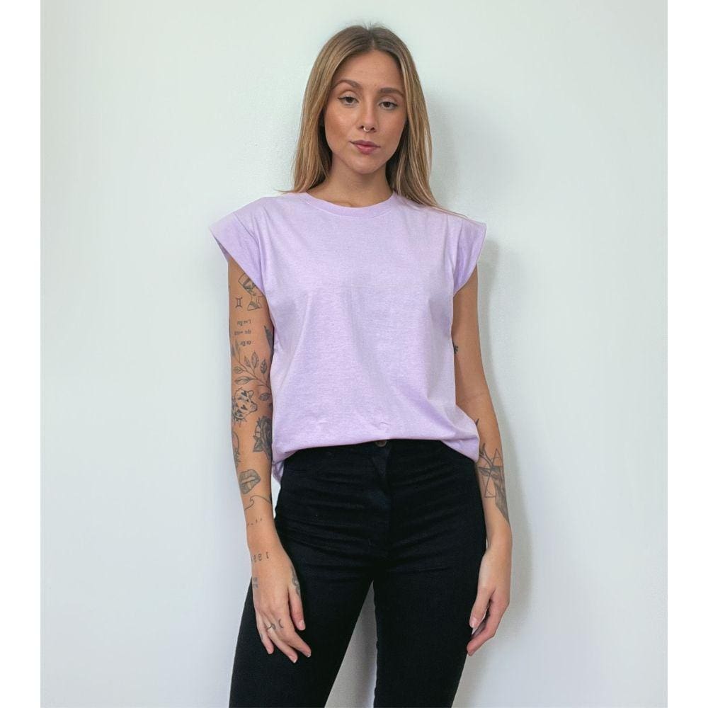Regata Feminina Aveloz Ombro Cai´do- Lilás