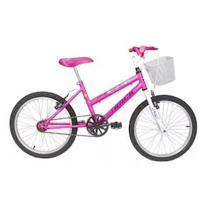 Bicicleta Infantil Feminina Track Cindy Aro 20 Com Cesta Rosa