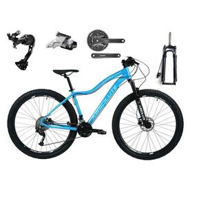 Bicicleta Aro 29 Absolute Hera Feminina Alumínio Câmbios Shimano Alívio e Altus 27v Freios Hidráulicos Garfo Com Trava no Guidão - Azul