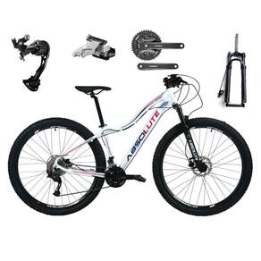 Bicicleta Aro 29 Absolute Hera Feminina Alumínio Câmbios Shimano Alívio e Altus 27v Freios Hidráulicos Garfo Com Trava no Guidão - Branco