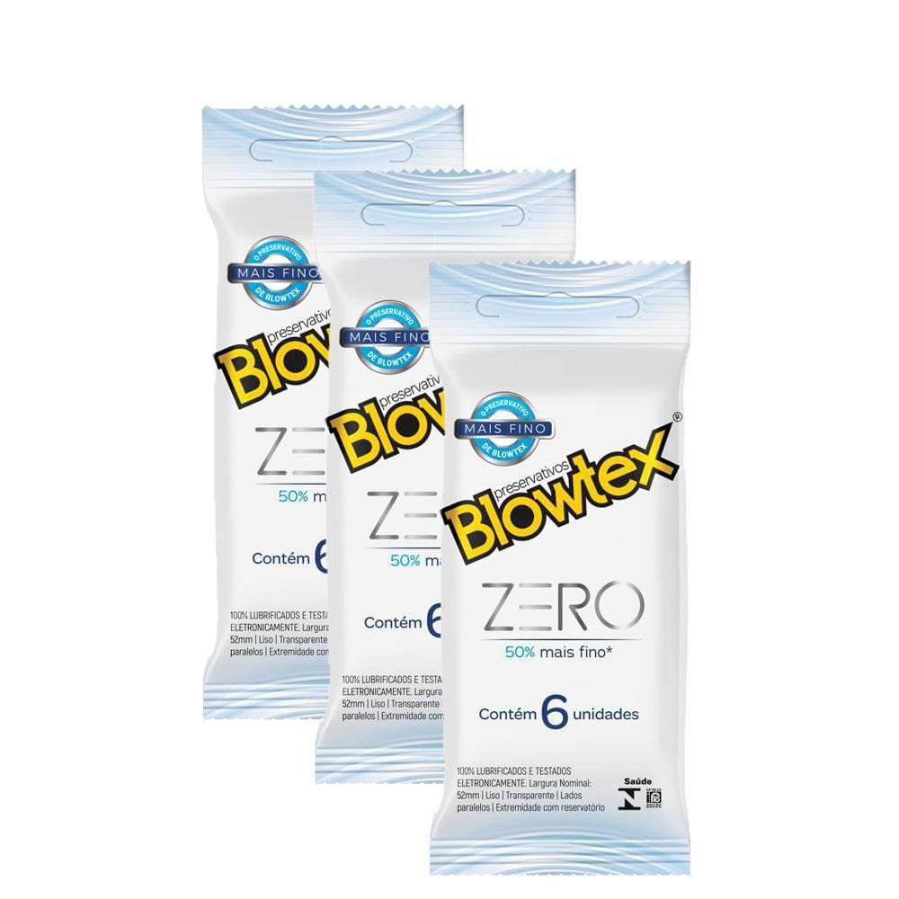 Kit 3 Pacotes Preservativo Blowtex Zero C/ 6 Unidades Cada