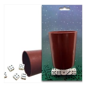 7 Kit Copo Jogar Dados Com 5 Dados De Jogos Tabuleiro Cartas