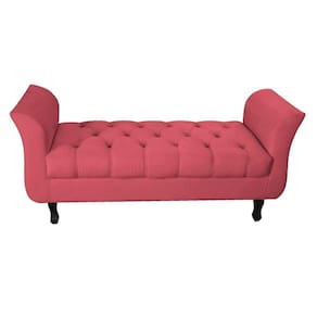 Recamier Grecia Decorativa 160cm Suede Vermelho - Montanaris Decor