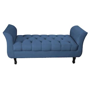 Recamier Grecia Decorativa 90cm Suede Azul Marinho - Montanaris Decor