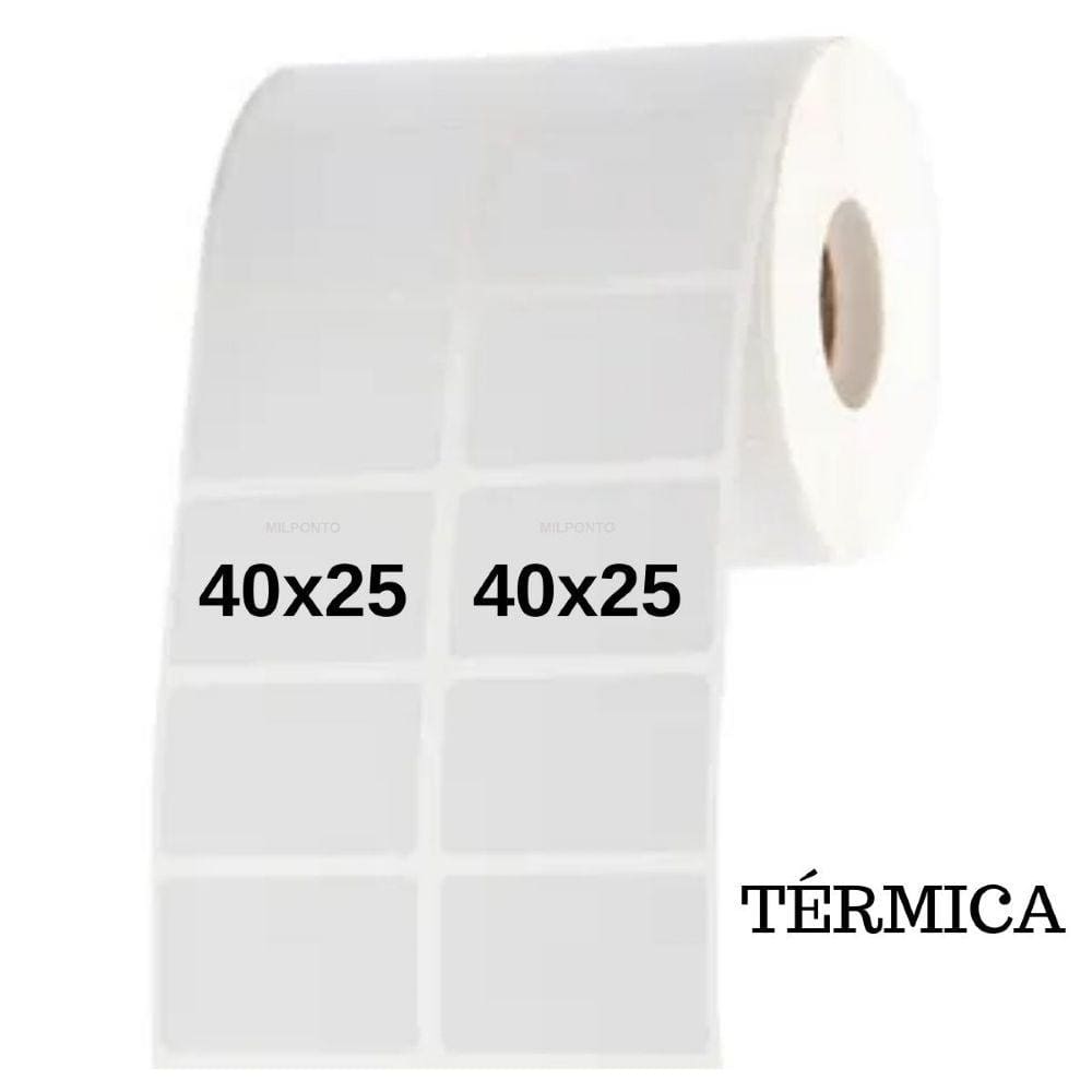 Etiqueta Térmica 40x25 Com 2 Colunas 5 Rolos 10000 Un