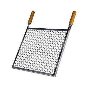 Grelha Quadrada Inox Tela Moeda Para Churrasqueira 40x40cm