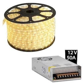 Mangueira Led branca quente 5050 110v com Fonte Chaveada 50a